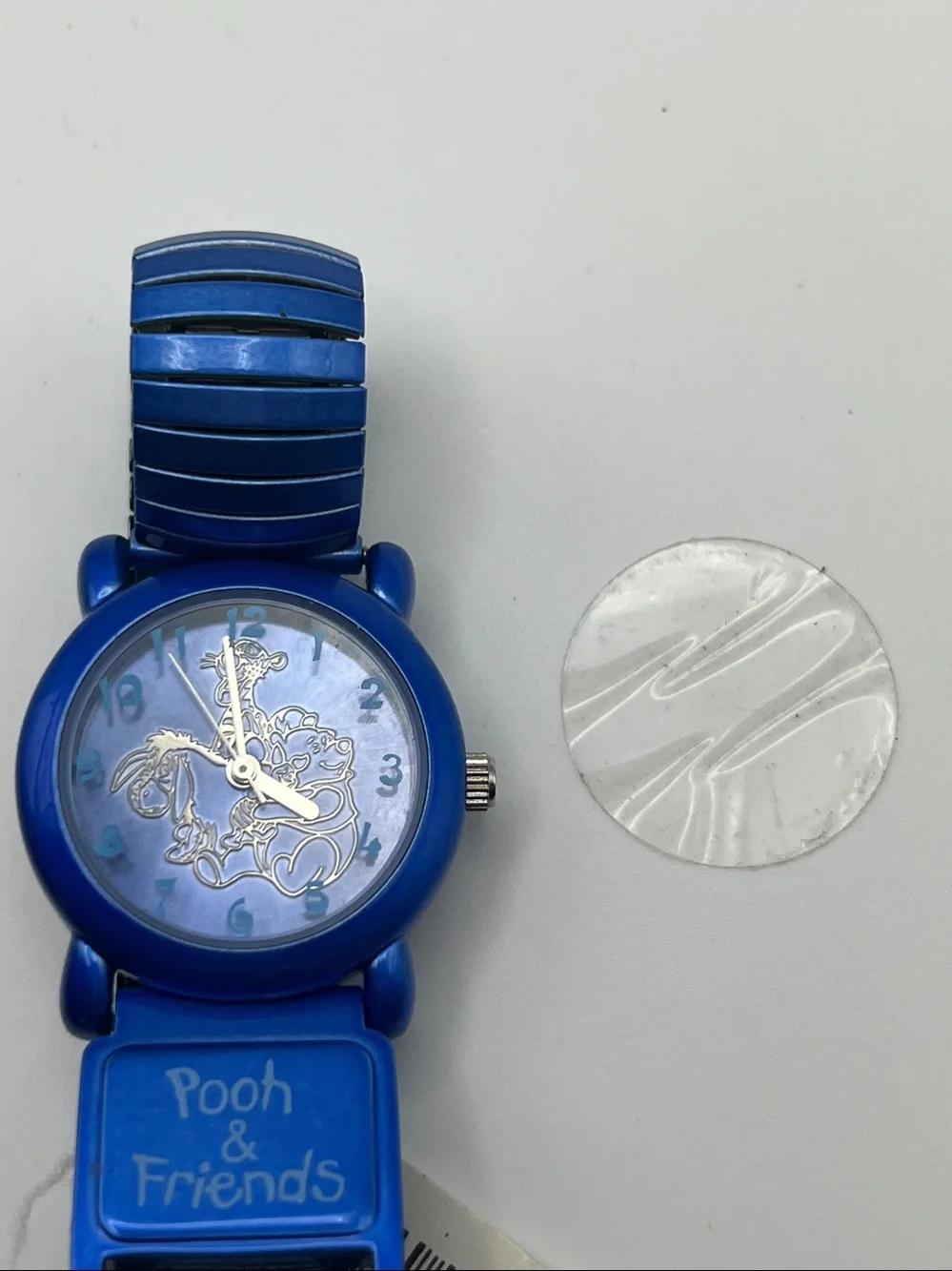 VTG Disney Blue Pooh & Friends Children's Analog Watch